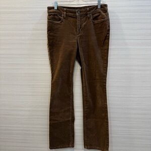 Lands' End Mid Rise Demi Bootcut Taupe Corduroy Trousers size 8